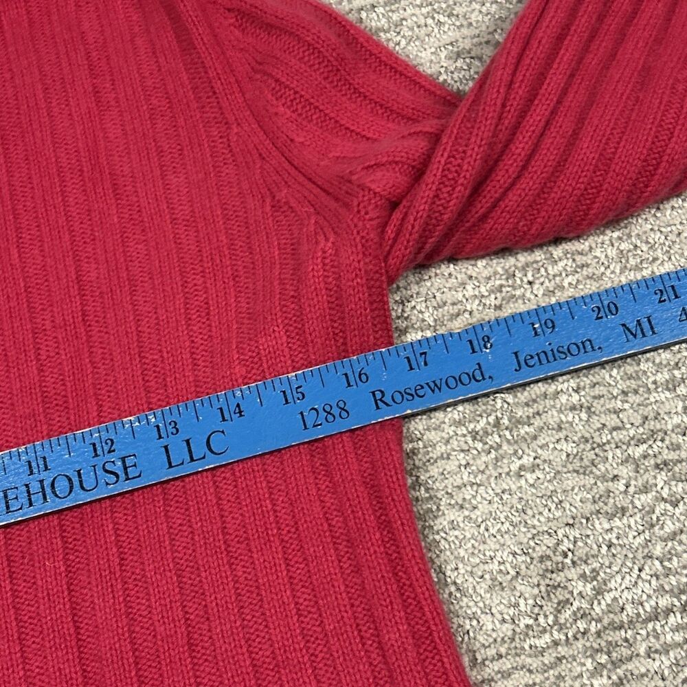 Asha Sweater Womens Large Cashmere Pink Ribbed Turtleneck Top - Picture 6 of 7